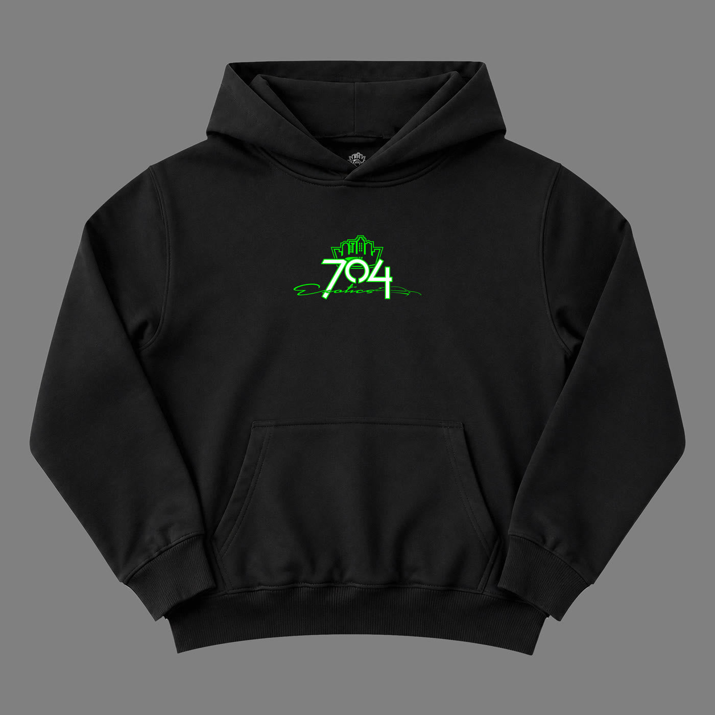 704 Logo Hoodie Black front