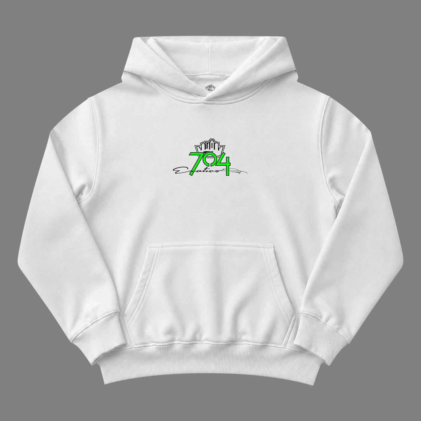 704 Logo Hoodie White front